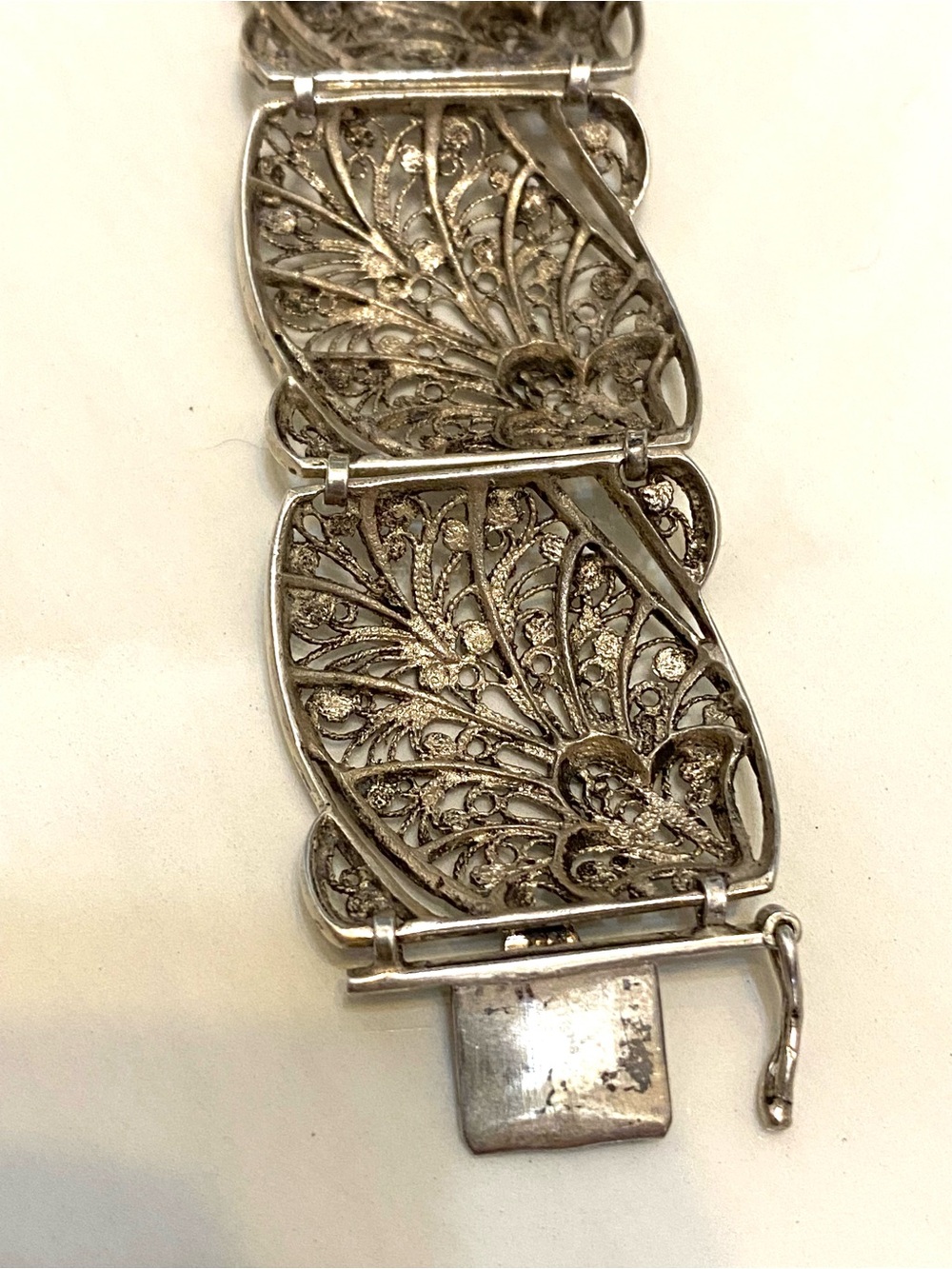 Vintage 835 Silver Spun Silver Chunky Bracelet - Picture 8 of 12